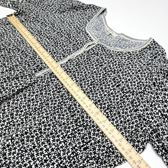 Max Studio Womens Peasant Long Sleeve Top Size 2X Black White Floral Boho Flowy - Picture 6 of 10